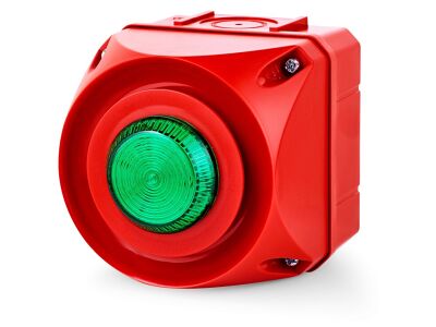 ADS-T Multi-tone alarm sounder with LED steady/flashing light indicator 110-240 V AC green