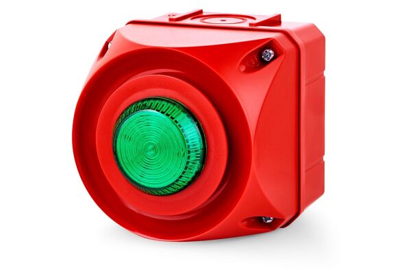 ADS-T Multi-tone alarm sounder with LED steady/flashing light indicator 110-240 V AC green
