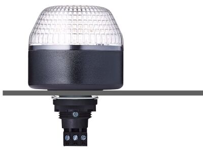 IBL M22 panel mount LED steady/flashing beacon clear 230-240 V AC IP65 & UL Type 4/4x/13 