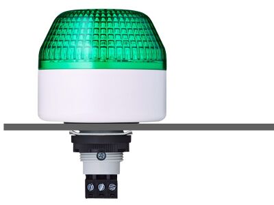 IBL M22 panel mount LED steady/flashing beacon green 230-240 V AC IP65 & UL Type 4/4x/13 