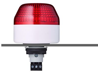 IBL M22 panel mount LED steady/flashing beacon red 230-240 V AC IP65 & UL Type 4/4x/13 