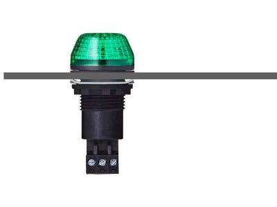 IBS M22 panel mount LED steady/flashing beacon green 230-240 V AC IP65 & UL Type 4/4x/13 