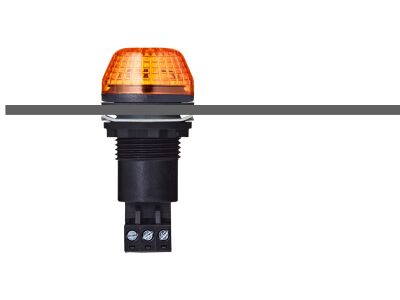 IBS M22 panel mount LED steady/flashing beacon red 12 V AC/DC IP65 & UL Type 4/4x/13 