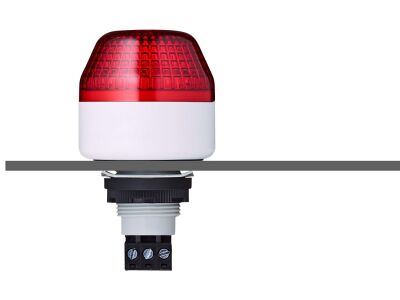 ICM M22 panel mount LED multi strobe beacon red 230-240 V AC IP65 & UL Type 4/4x/13 