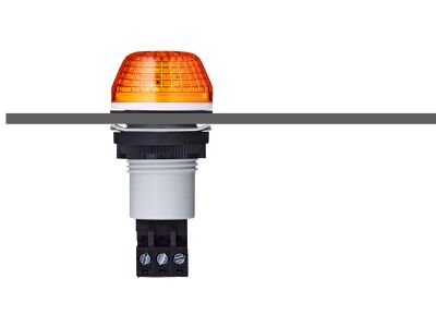 ISS M22 panel mount LED strobe beacon orange 110-120 V AC/DC IP65 & UL Type 4/4x/13 
