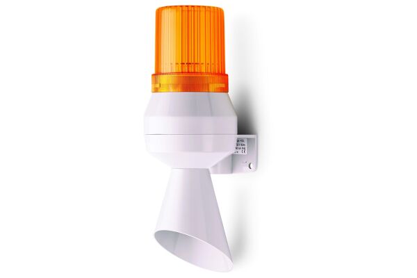 KLF Mini horn strobe beacon orange 230-240 V AC IP43 & NEMA type 2 92 dB 