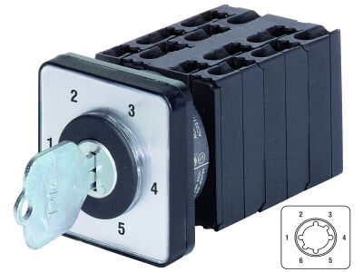 M10H E ST32+SA, Multi step switch 20A, key operated, door Mount 2-pole ...