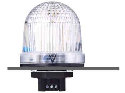 TDCP 37mm panel mount LED steady/flashing beacon clear 110-120 V AC IP66 & UL Type 4/4x/13 