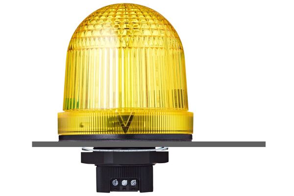 TDCP 37mm panel mount LED steady/flashing beacon yellow 110-120 V AC IP66 & UL Type 4/4x/13 